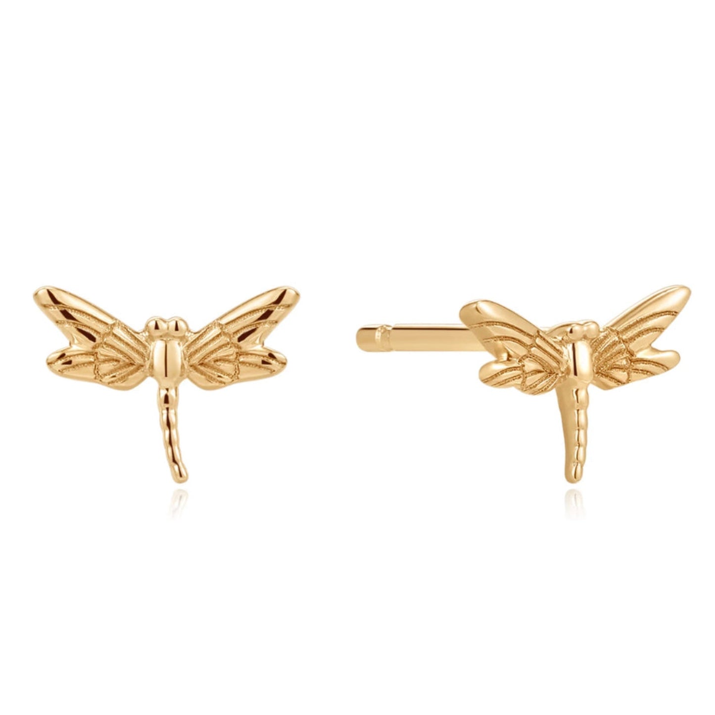 Solid Gold Dragonfly Studs