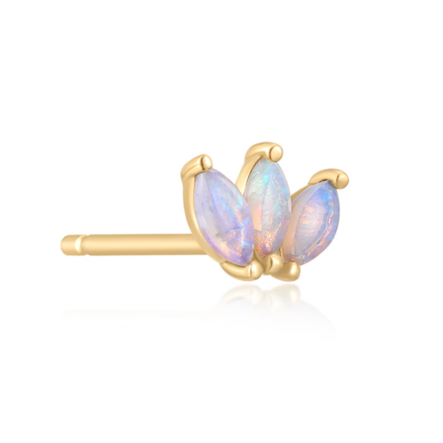 Solid Gold Opal Trinity Studs